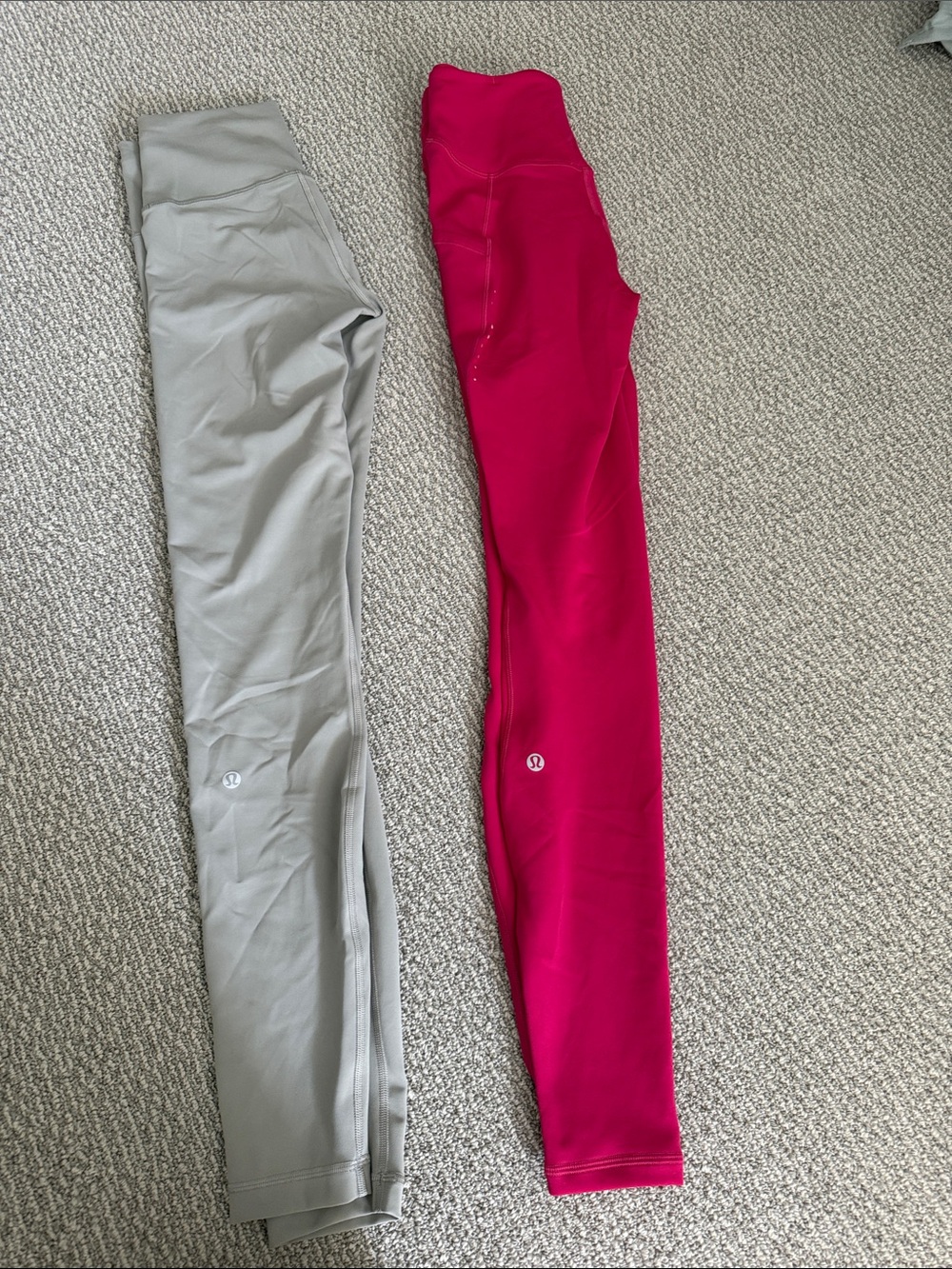 lululemon athletica women’s ' High-Rise running Leggings — Gray & Pink